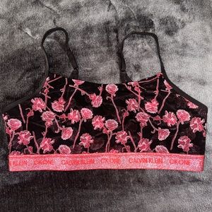 CK Calvin Klein Rose & mesh bralette